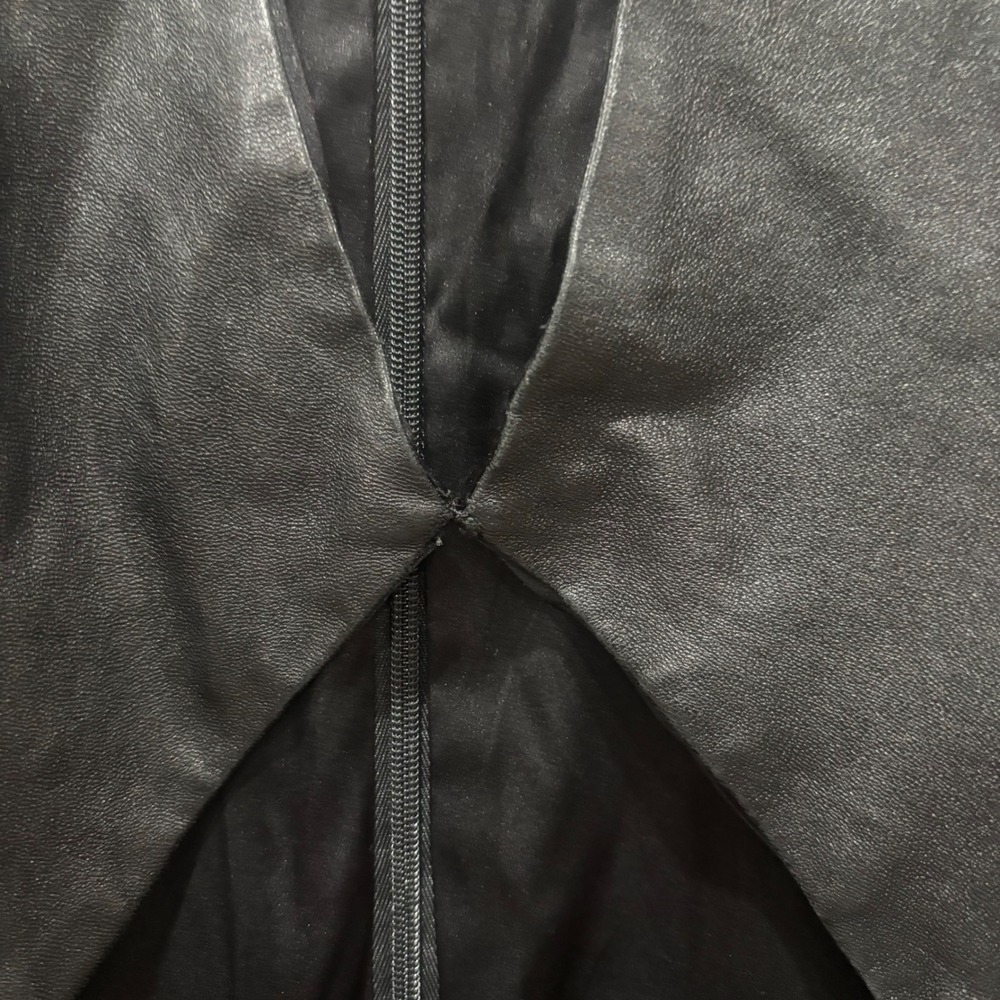 Sergio Hudson Leather Mixed Media Cutout Dress in Black‎ Size 10 - Picture 12 of 15